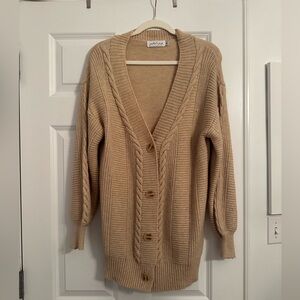 Petal & Pup Beige Cable Knit Cardigan